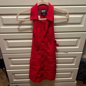 The Amelia Collared Mini Dress by Maeve Anthropologie in Red